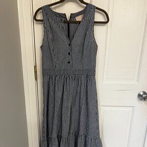Navy Gingham Maxi Dress Size 8